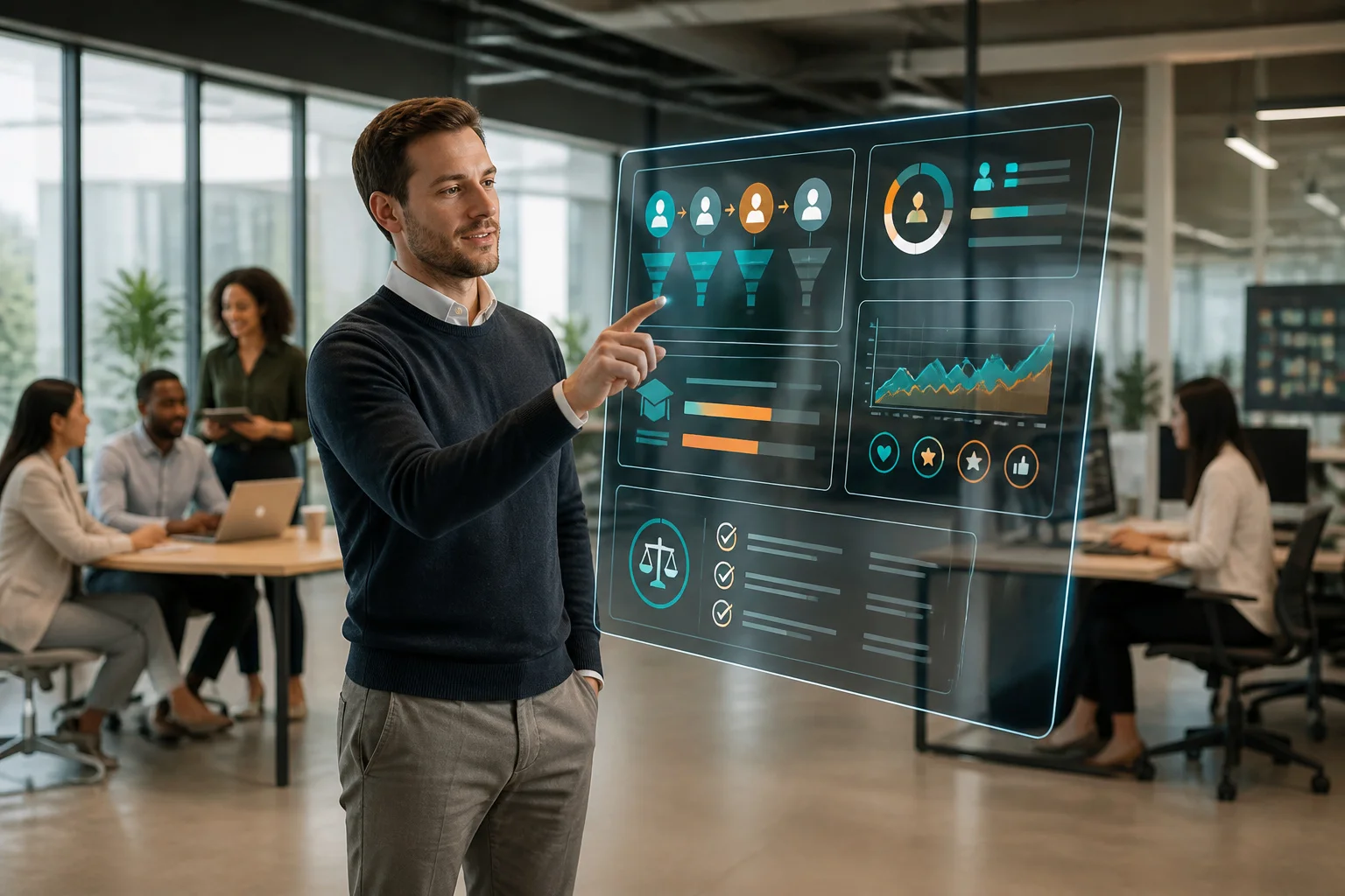 Gestion rh avec affichage holographique