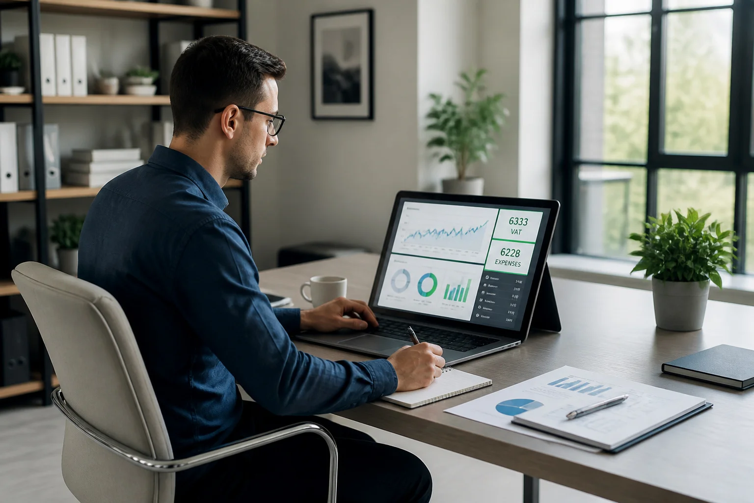 Analyse financiere sur ordinateur portable